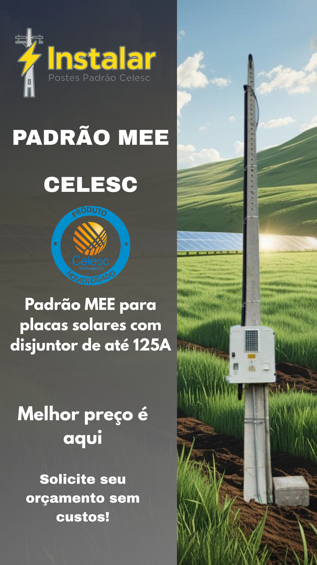 Kit Poste Padrão MEE Solar