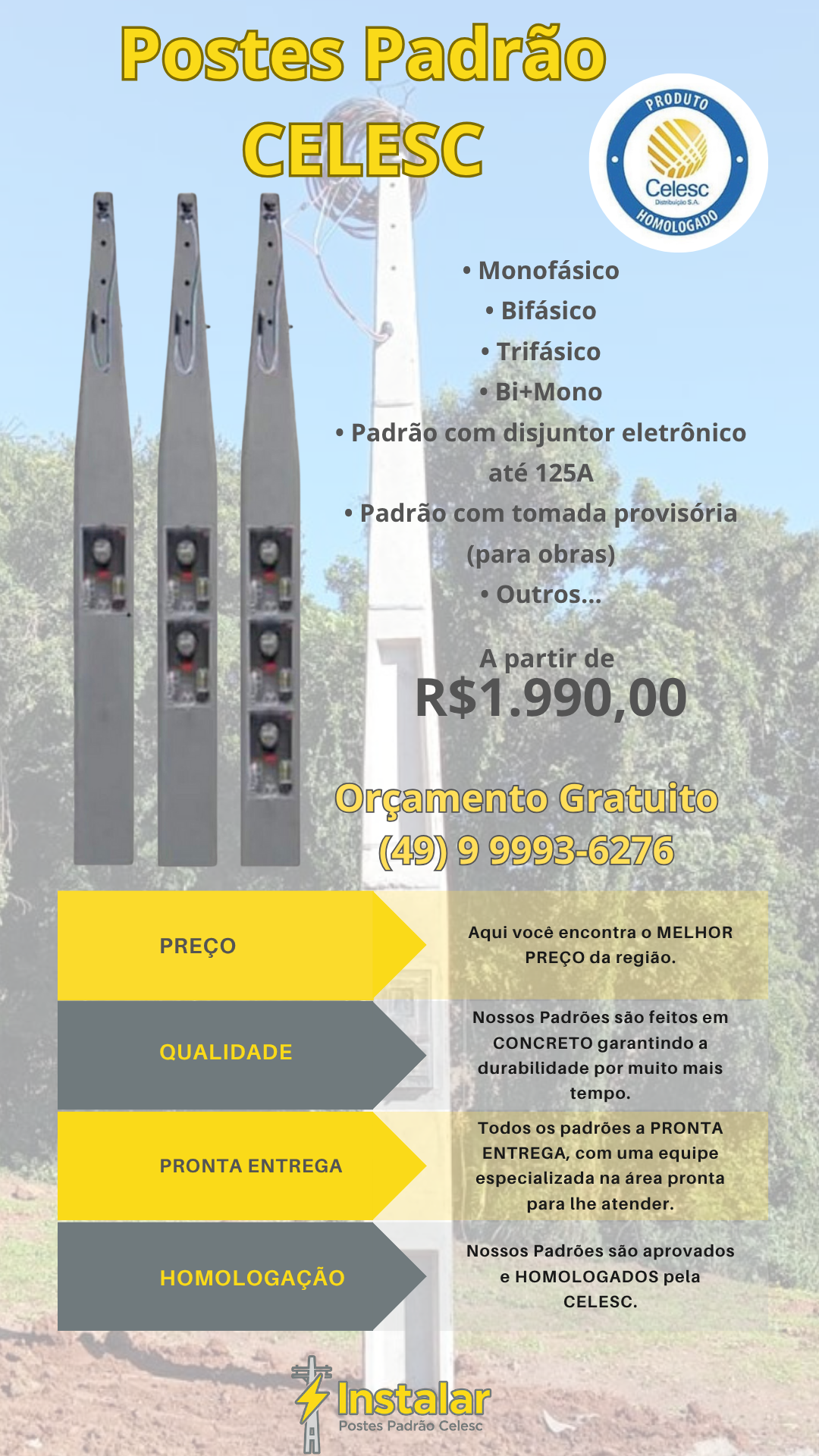 Kit Poste Padrão Celesc